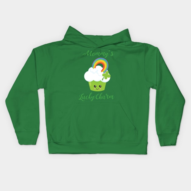 Mommy's lucky charm2 Kids Hoodie by TealFeatherCreations1